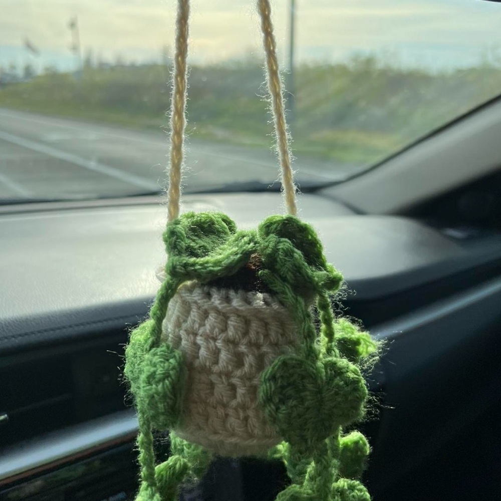STRING OF HEART CAR HANGING PLANTS CROCHET DECOR